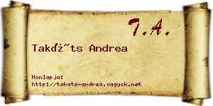 Takáts Andrea névjegykártya