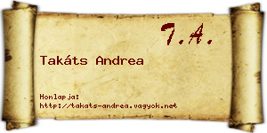 Takáts Andrea névjegykártya